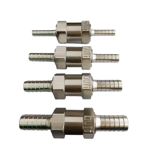 6MM 8MM 10MM 12MM 14MM Aluminium One Way Non Return Check Valve for Fuel Petrol Diesel Oil Water(6mm) von TCGQUJCZM