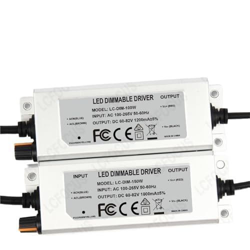 TCGQUJCZM Waterproof 100W 120W 150W Dimmable LED Driver with Dimmer 1200mA 1500mA 1800mA DC 60-82V Palnt Grow Lighting Transformer(US Plug,1500mA 60-82V 120W) von TCGQUJCZM