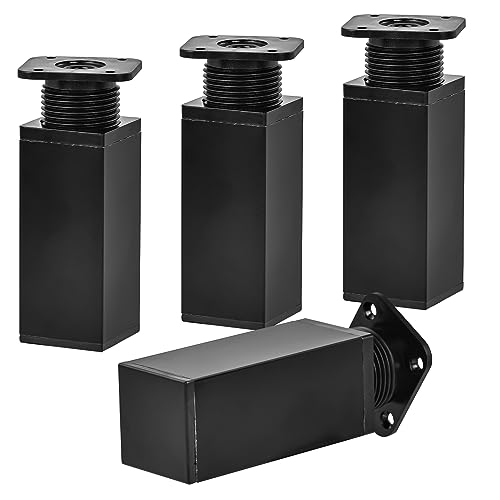 TCHOSUZ 10cm / 4 Zoll Metall Möbelfüße, 4er Set Aluminium Quadrat Verstellbar Schwarz Möbelbeine DIY Ersatz für Schreibtisch Schrank Kabinett Couch Ottomane Stühle Sofa TCHOSUZ 10cm / 4 Zoll Metall Möbelfüße, 4er Set Aluminium Quadrat Verstellbar Schwarz Möbelbeine DIY Ersatz für Schreibtisch Schrank Kabinett Couch Ottomane Stühle Sofa von TCHOSUZ