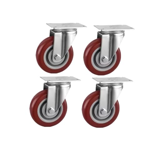 4 Stück 4 Zoll/3 Zoll Lenkrollen, Schwere Universal-Lenkrollen Mit 360°-Schwenkbremse, Rollen for Möbel, Trageplattform, Trolley, Haushalt(4pcs 3inch Universal) von TCHWLGXS