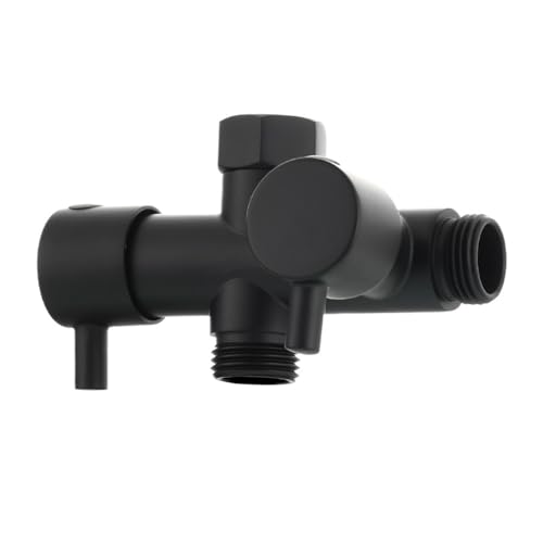 Kompatibel Mit Ciencia Messing-Doppelabsperrventil G1/2 T-Ventil 3-Wege-Duschumsteller Y-Ventil for Duschkopf Badewannenhahn 2 Griffe Ventil(Black T-Valve) von TCHWLGXS