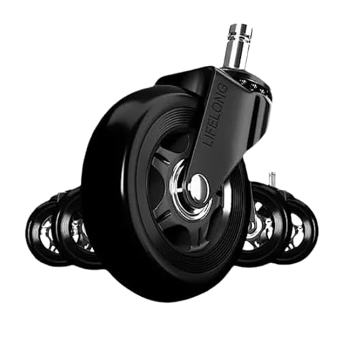 TCHWLGXS 5 Stücke Bürostuhl Räder Ersatz Schreibtisch 3 Zoll Stumm Swivel Caster for Schwere Möbel Universal Polyurethan Gummi Caster(2.5 inch) von TCHWLGXS