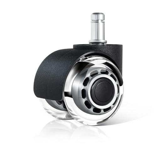 TCHWLGXS 5 Teile/los 2 Zoll Transparent Zwei-Rad Büro Stuhl/universal Rad Karte Hebel Pu Caster/stumm Möbel Gaming Stuhl Pulley(2 inch-Gray) von TCHWLGXS