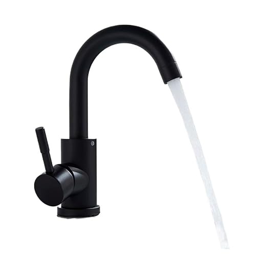 TCHWLGXS Badezimmer-Waschtischmischer Mattschwarz/Nickel Gebürstet Sortiment for Waschbecken Edelstahl Warm- Und Kaltmischbatterie Zubehör(Matte Black A) von TCHWLGXS