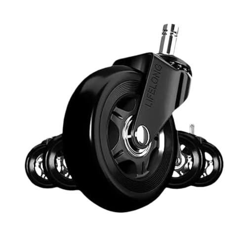 TCHWLGXS Bürostuhlrollen, 5er-Set for Büro-Gaming-Stuhlrollen for Teppichböden, Holzböden, Hochleistungs-Computerstuhlrollen(2.5 inch) von TCHWLGXS