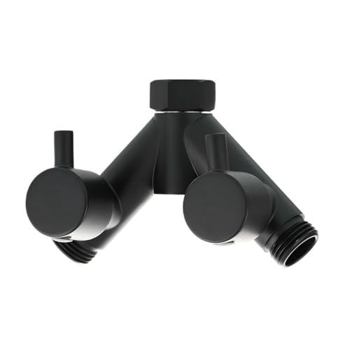 TCHWLGXS Kompatibel Mit Ciencia Messing-Doppelabsperrventil G1/2 T-Ventil 3-Wege-Duschumsteller Y-Ventil for Duschkopf Badewannenhahn 2 Griffe Ventil(Black Y-Valve) von TCHWLGXS
