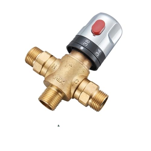 TCHWLGXS Thermostatisches Mischventil Messing Standard 1/2 Temperaturregelung Duschhahn Ventil Thermostat for Badezimmer Küchenarmatur(Type A) von TCHWLGXS