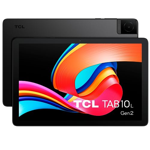TCL 10L Generation 2 WiFi, 10,1 Zoll HD Tablet, Quad-Core, 3 GB RAM, 32 GB Speicher, erweiterbar auf 128 GB durch MicroSD, 6000 mAh Akku, inklusive transparenter Hülle, Android 13, Grau von TCL