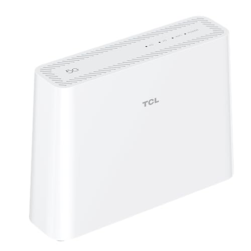 TCL LinkHub – HH512 5G Ultraschneller Router, Dualband, SIM-Karten-Unterstützung, WiFi 6E, Hotspot für bis zu 32 Benutzer, Weiß von TCL