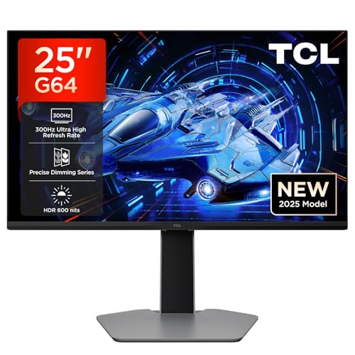 TCL Monitor 25 Zoll QD-Mini-LED 25G64, Full HD-Auflösung, 300Hz, Fast-IPS-Panel, HDR 600 nits, 1ms GTG Reaktionszeit, AMD Freesync Premium, Kompatibel mit G-Sync TCL Monitor 25 Zoll QD-Mini-LED 25G64, Full HD-Auflösung, 300Hz, Fast-IPS-Panel, HDR 600 nits, 1ms GTG Reaktionszeit, AMD Freesync Premium, Kompatibel mit G-Sync von TCL