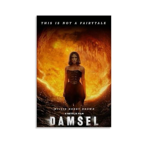 TCNDFZ Damsel 2024 FilmArt Gemälde Dekoration Klassische Leinwand Wandkunst Drucke Poster Dekoration Bild Wohnzimmer Wanddekoration ungerahmt Stil 50 x 75 cm von TCNDFZ