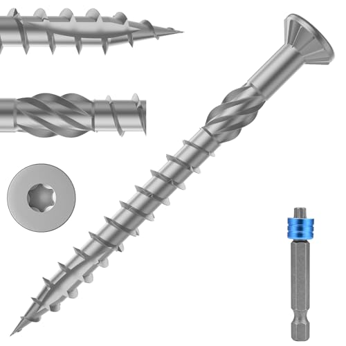 TCO Terrassenschraube Edelstahl C1 5x50mm 100 Stück inklusive TX 25 Magnetic Bit, Zier-Senkkopf, Sägezahn Gewindeschliff, Cutspitze, Universalschrauben für Terrassendielen, Gartenhäuser TCO Terrassenschraube Edelstahl C1 5x50mm 100 Stück inklusive TX 25 Magnetic Bit, Zier-Senkkopf, Sägezahn Gewindeschliff, Cutspitze, Universalschrauben für Terrassendielen, Gartenhäuser von TCO