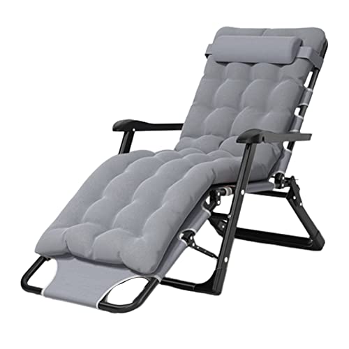 Chaiselongue Freizeit-Liege im Freien Gartenliegen und Liegen Sonnenliegen Liegen Liegen Liege Büro Klappbett Nap Beinstütze. Kühles und atmungsaktives Material. Mehrfachwinkelverstellung ( Color : Gr von TCOYDS