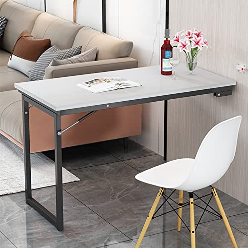 Klapptisch wandklapptisch küchentisch Space-Saving Folding Table for Wall Mounting, Wall Mounted Table, Einfach zu Falten und kann als Esstisch, Schreibtisch verwendet Werden (Color : White, Size : von TCOYDS