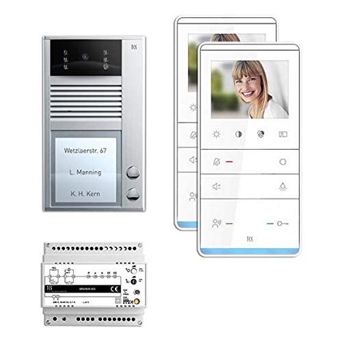 TCS Tür Control Video-Türsprechanlagenset PVC1321-0010 2 Tasten AP,Freispr. Türsprech-Set 4035138034722 von TCS