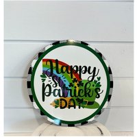 11.75" Rundes Metall St. Patrick Es Day Schild, Kranz Metallschild, Regenbogen Schild von TCTCrafts