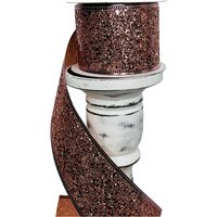 2, 5 "x10Yd Rose Gold Glitzer Weihnachten Wired Ribbon, Rosa Weihnachtskranz Band, Weihnachtsbaum Schleife Band | 75102-40-26 von TCTCrafts