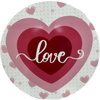 Tct1396-11.75" Rundes Metall Rosa Liebe Valentinstag Kranz Schild, Valentinstagsschild, Herz Dekor, Rosa Herz Zeichen von TCTCrafts