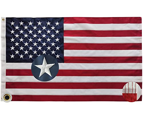 American Flag 90 * 150cm - Amerikanisch Flagge USA Fahne mit Eingestickte Sterne Messing-Ösen 210d Nylon-Material mit Genähten Streifen Premium Wetterfeste Flaggen für Draußen und Drinnen von TCTOHZNG