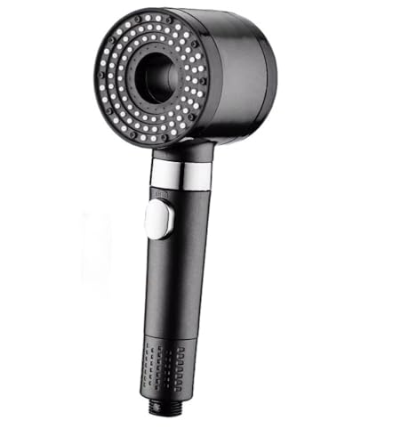 TCVCTNMZTX 10-Strahl-Duschkopf for Filter, Hochdruck-Handbrause, wassersparend, Fallschutz, One-Touch-Stopp-Badewannen-Duschkopf Duschkopf(Black shower) von TCVCTNMZTX