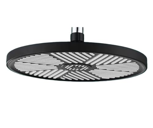 TCVCTNMZTX 10 Zoll Big Panel Supercharge Top Duschkopf Silber 5 Modi Hochdruck Großer Durchfluss Wasserfall Badezimmer Handbrause Duschkopf(Black Top Shower) von TCVCTNMZTX