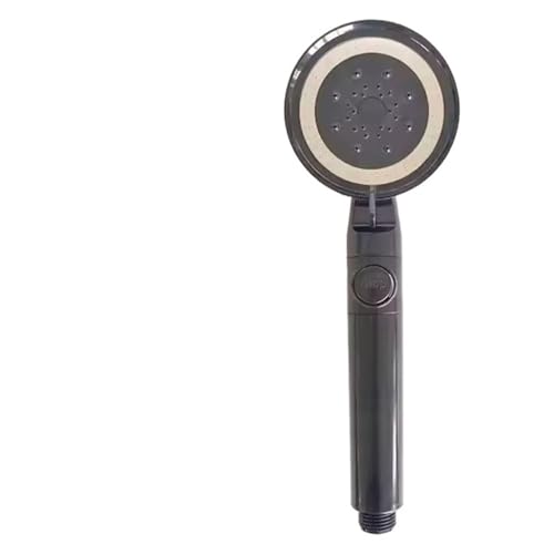 TCVCTNMZTX 10 Zoll Big Panel Supercharge Top Duschkopf Silber 5 Modi Hochdruck Großer Durchfluss Wasserfall Badezimmer Handbrause Duschkopf(Black-b Hand Shower) von TCVCTNMZTX
