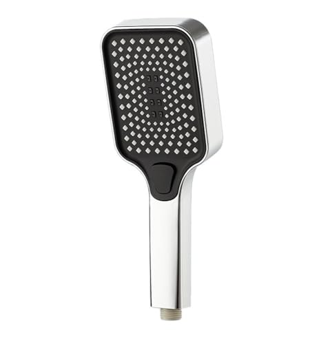 TCVCTNMZTX 12 Zoll großes Panel, großer Durchfluss, Deckenmontage, Supercharge-Duschkopf-Set, 3 Modi, Hochdruck-Abs-Regendusche fürs Badezimmer Duschkopf(Silver hand shower) von TCVCTNMZTX