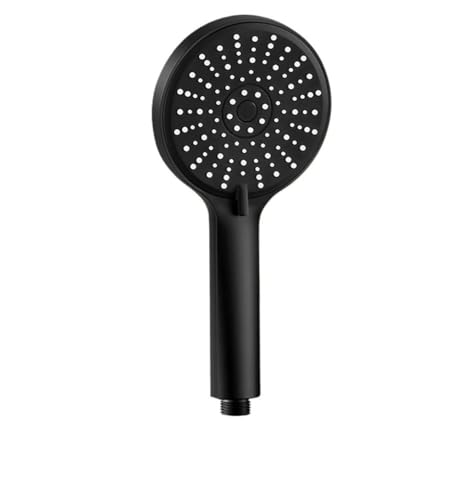 TCVCTNMZTX 12CM 5 Modi Einstellbare Dusche Kopf Hochdruck Silber Schwarz Massage Regen Hand Bad Zubehör Duschkopf(Black shower) von TCVCTNMZTX