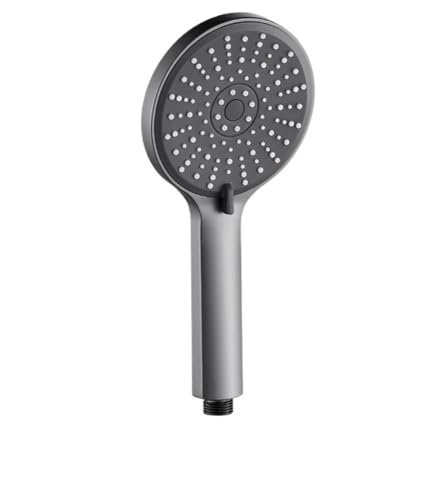 TCVCTNMZTX 12CM 5 Modi Einstellbare Dusche Kopf Hochdruck Silber Schwarz Massage Regen Hand Bad Zubehör Duschkopf(Grey Shower) von TCVCTNMZTX
