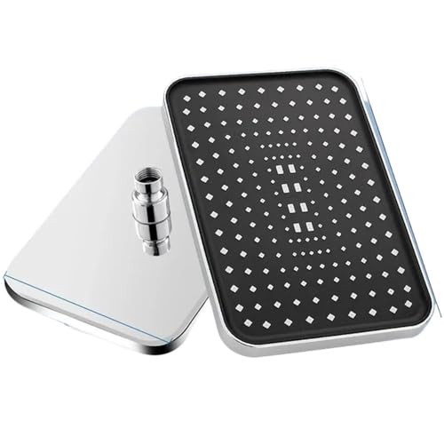 TCVCTNMZTX 13 Zoll großes Panel, großer Durchfluss, Deckenmontage, Supercharge-Duschkopf-Set, 3 Modi, Regenduschkopf for Badezimmer Duschkopf(Silver-c top shower) von TCVCTNMZTX