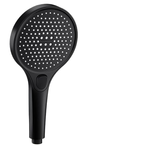 TCVCTNMZTX 13 cm großes Panel Hochdruck-Duschkopf, wassersparende Sprühdüse, 3 Modi, großer Durchfluss, Regendusche, Badezimmerzubehör Duschkopf(Black shower) von TCVCTNMZTX