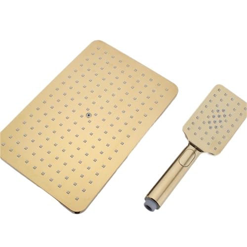 TCVCTNMZTX 19 * 29,5 cm Top-Spray-Regenduschkopf Größerer Durchfluss Supercharge Regenduschkopf 360 ° Schwenkbar Wassersparend Duschkopf(Gold suit) von TCVCTNMZTX