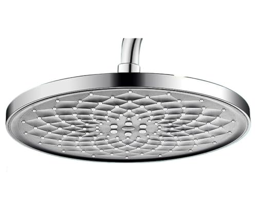 TCVCTNMZTX 25 cm großer Durchfluss, Hochdruck-Deckenduschkopf, 5 Modi, große Sprühdüse, Regendusche, Supercharge-Badezimmerdusche Duschkopf(Silver B) von TCVCTNMZTX