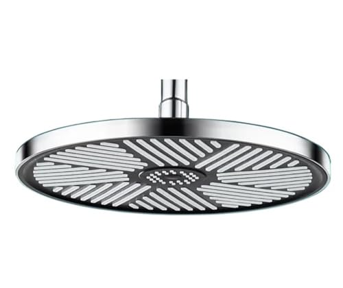 TCVCTNMZTX 25 cm großer Durchfluss, Hochdruck-Deckenduschkopf, 5 Modi, große Sprühdüse, Regendusche, Supercharge-Badezimmerdusche Duschkopf(Silver C) von TCVCTNMZTX