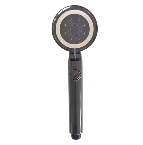 TCVCTNMZTX 255 mm großes Panel Supercharge Wasserfall-Duschkopf, 5 Modi, Hochdruck, großer Durchfluss, Regendusche, Badezimmer-Wasserhahn-Zubehör Duschkopf(Black-b Hand Shower) von TCVCTNMZTX