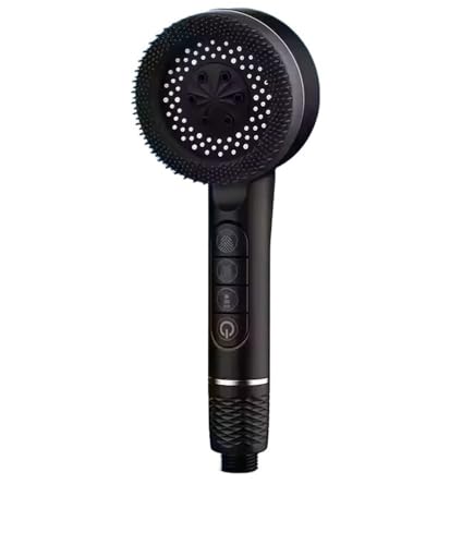 TCVCTNMZTX 4 Modi Duschkopf Hochdruck-Duschkopf One-Key-Stopp-Wassermassage-Duschkopf for Filterelement Badezimmerzubehör Duschkopf(Black shower) von TCVCTNMZTX
