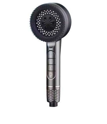 TCVCTNMZTX 4 Modi Duschkopf Hochdruck-Duschkopf One-Key-Stopp-Wassermassage-Duschkopf for Filterelement Badezimmerzubehör Duschkopf(Grey shower) von TCVCTNMZTX