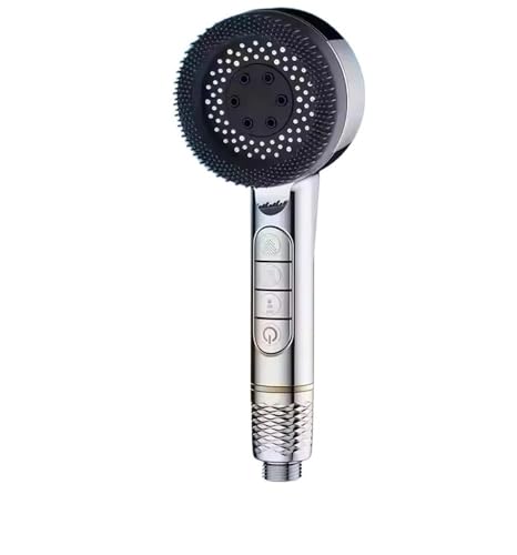 TCVCTNMZTX 4 Modi Duschkopf Hochdruck-Duschkopf One-Key-Stopp-Wassermassage-Duschkopf for Filterelement Badezimmerzubehör Duschkopf(Silver shower) von TCVCTNMZTX