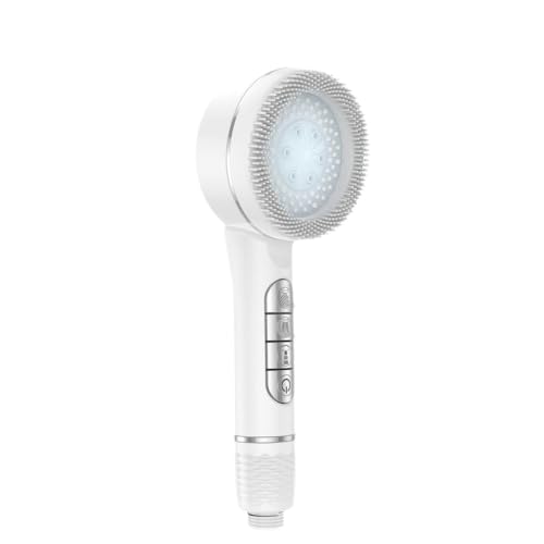 TCVCTNMZTX 4 Modi Selbstreinigender Duschkopf for Silikonbürste One-Key-Stop-Wassermassage ABS-Duschkopf for Filter Duschkopf(White 1pc) von TCVCTNMZTX