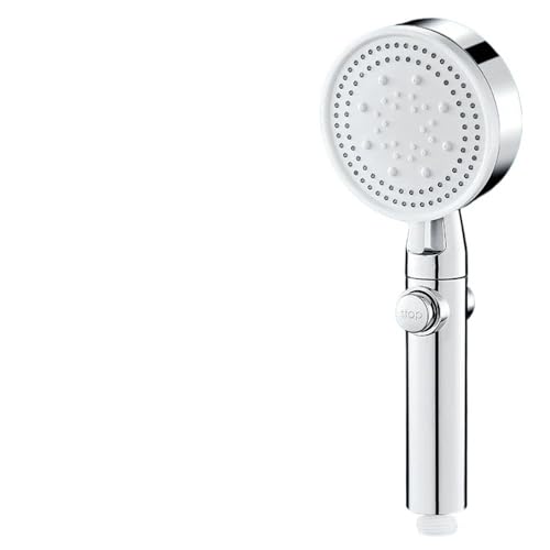 TCVCTNMZTX 5 Einstellmodi Duschkopf for Schlauch Wassersparendes One-Touch-Stopp-Badezimmerzubehör Duschkopf(Silver showerhead) von TCVCTNMZTX