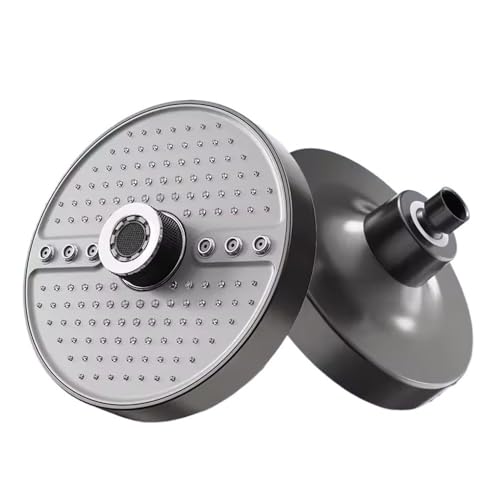 TCVCTNMZTX 5 Modi Großer Durchfluss Deckenmontiertes Supercharge-Duschkopf-Set 7 Zoll Großes Panel Abs Regendusche im Badezimmer Duschkopf(Grey top shower) von TCVCTNMZTX