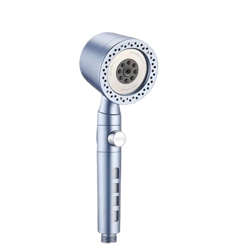 TCVCTNMZTX 5 Modi Spray Wassersparender Duschkopf ABS Handbrausen Spa-Duschköpfe Großer Durchfluss Tragbares Badezimmerfilter-Duschhahn-Düsenset Duschkopf(Blue 1pc) von TCVCTNMZTX