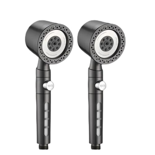 TCVCTNMZTX 5 Modi Spray Wassersparender Duschkopf ABS Handbrausen Spa-Duschköpfe Großer Durchfluss Tragbares Badezimmerfilter-Duschhahn-Düsenset Duschkopf(Gray 2pcs) von TCVCTNMZTX