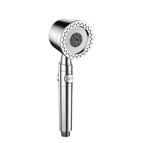 TCVCTNMZTX 5 Modi Spray Wassersparender Duschkopf ABS Handbrausen Spa-Duschköpfe Großer Durchfluss Tragbares Badezimmerfilter-Duschhahn-Düsenset Duschkopf(Silver 1pc) von TCVCTNMZTX