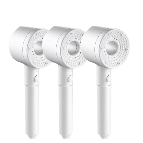 TCVCTNMZTX 5-Modus einstellbarer Duschkopf for großem Durchflussfilter, wassersparender Mischbatterie-Duschdüse, Badezimmerzubehör Duschkopf(White 3pcs) von TCVCTNMZTX