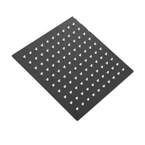 TCVCTNMZTX 8" 10" 12" Edelstahl Regenduschkopf Großer Durchfluss Quadratisch Druckverstärkendes Design Spa Badezimmer Duschkopf Duschkopf(10 inch black) von TCVCTNMZTX