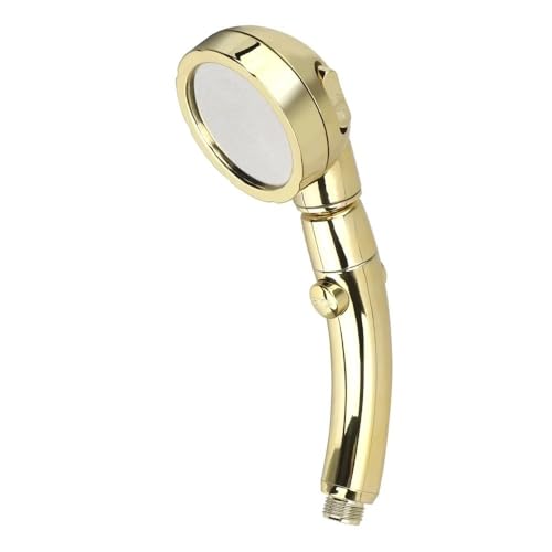 TCVCTNMZTX Goldener silberner Duschkopf, 3 Modi, universeller Hochdruck-Duschkopf for EIN/AUS-Pause-Schalter, 360-Grad-Drehung, Badezimmer-Duschkopf Duschkopf(Golden) von TCVCTNMZTX