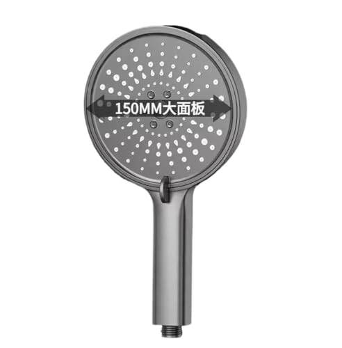 TCVCTNMZTX Großes Panel Duschkopf 5 Modi Einstellbarer großer Durchfluss Wasserfall Druck Handbrause Badezimmerzubehör Duschkopf(Upgraded Grey) von TCVCTNMZTX