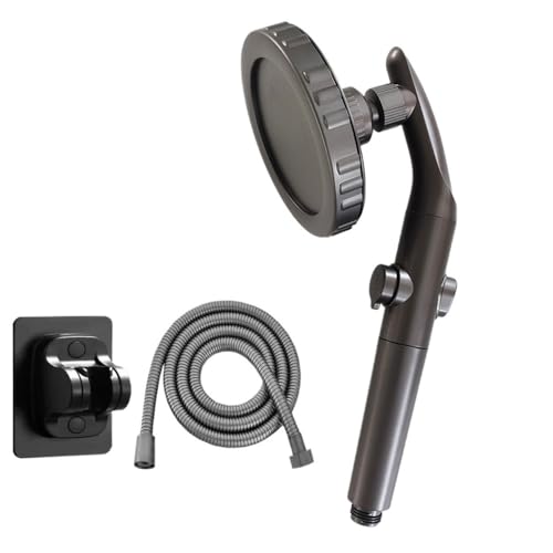TCVCTNMZTX Handbrause/Top-Spray, Doppelfunktion, Hochdruck-Duschkopf, großes Panel, Duschkopf, One-Key-Stopp-Wassersprüher, Badezimmerzubehör Duschkopf(Grey set) von TCVCTNMZTX