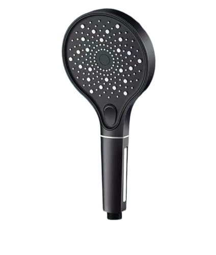 TCVCTNMZTX Handbrause for Druck und Filter, Hochdruck-Sprühdüsen, 3 Modi, verstellbarer Duschkopf, Badezimmerzubehör Duschkopf(Black shower) von TCVCTNMZTX